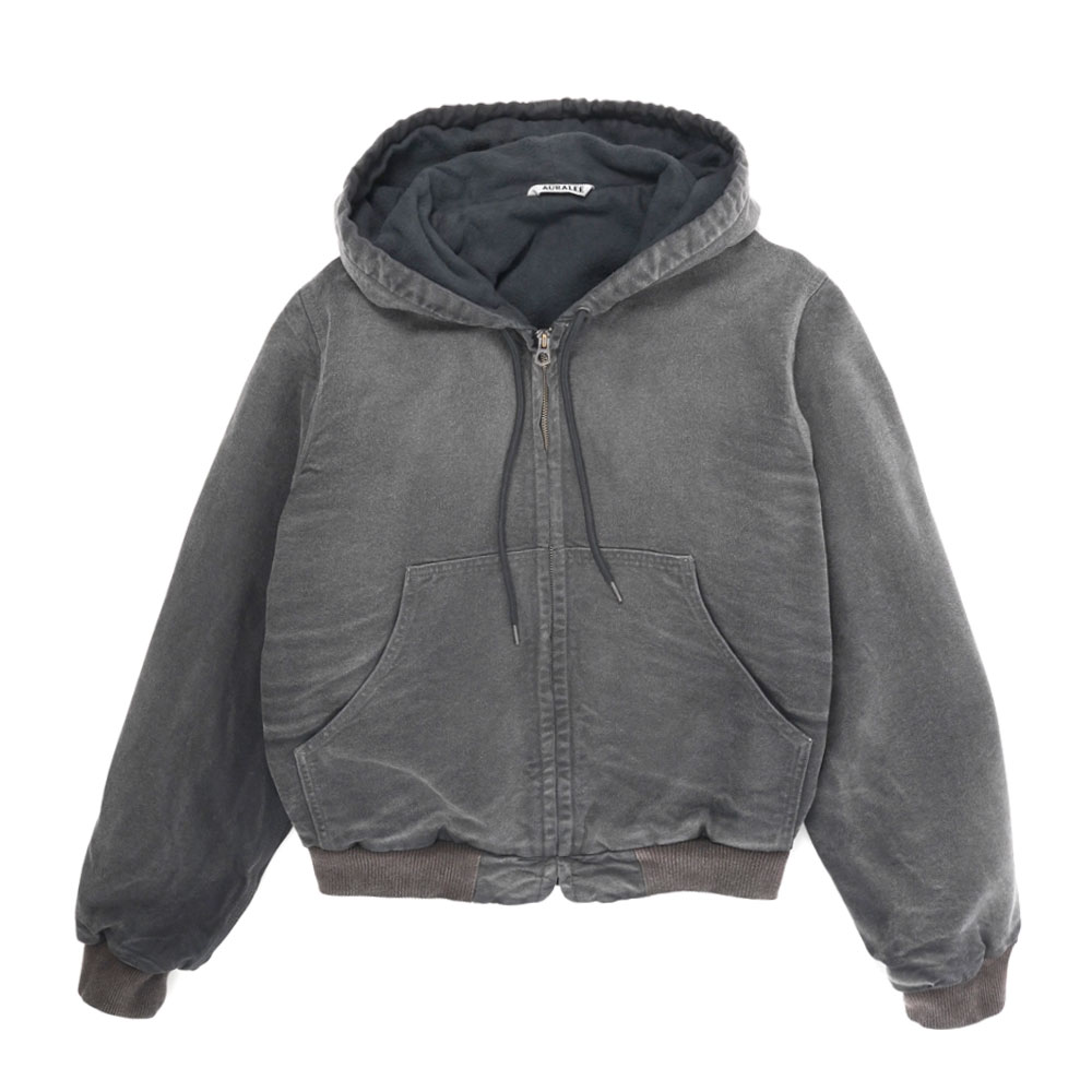 PRODUCT DYED ORGANIC COTTON DUCK SHORT ZIP PARKA FADED BLACK A25AB02CD