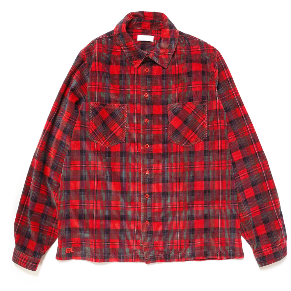 UNISEX PLAID CORDUROY SHIRT WOVEN RED _
