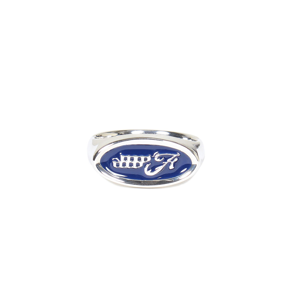 EMBLEM RING SILVER/NAVY