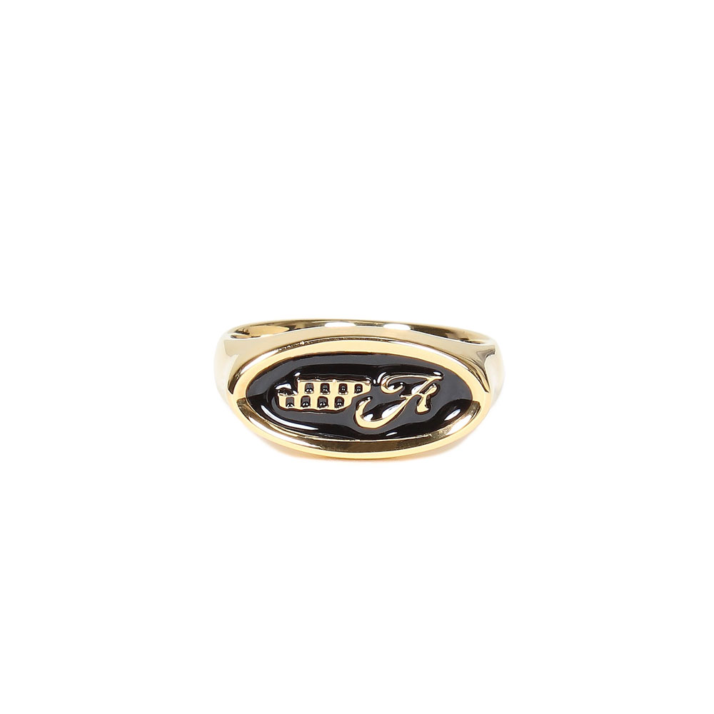 EMBLEM RING 18KGP/BLACK