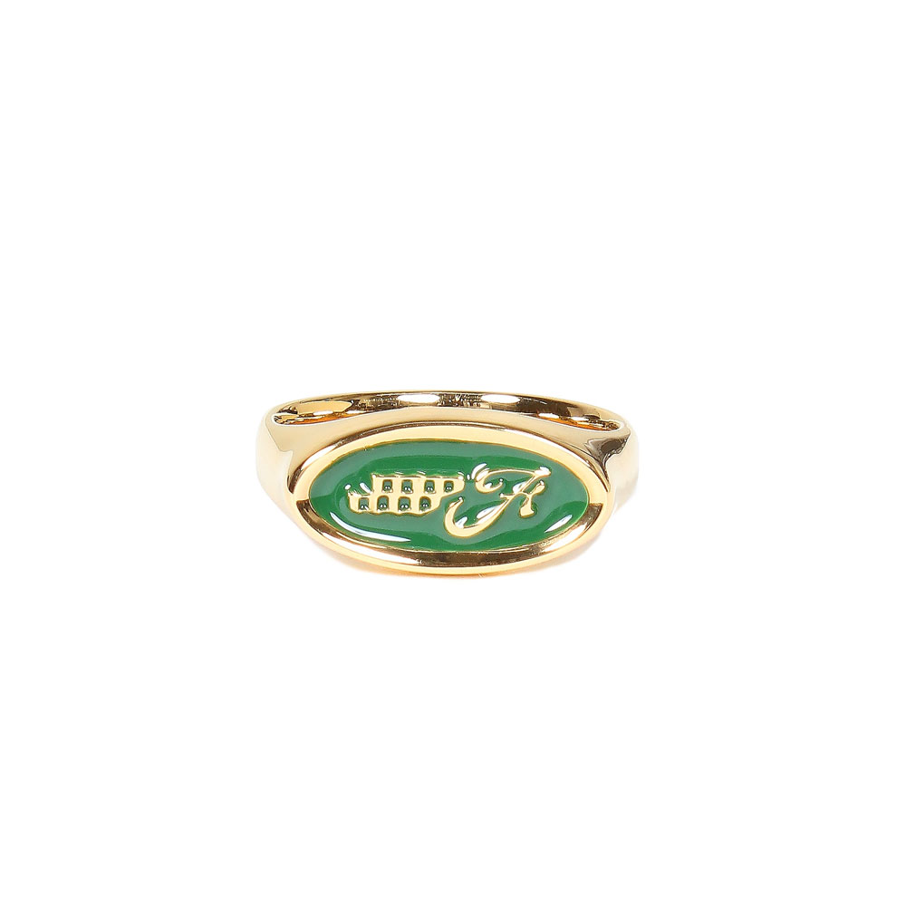 EMBLEM RING 18KGP/GREEN