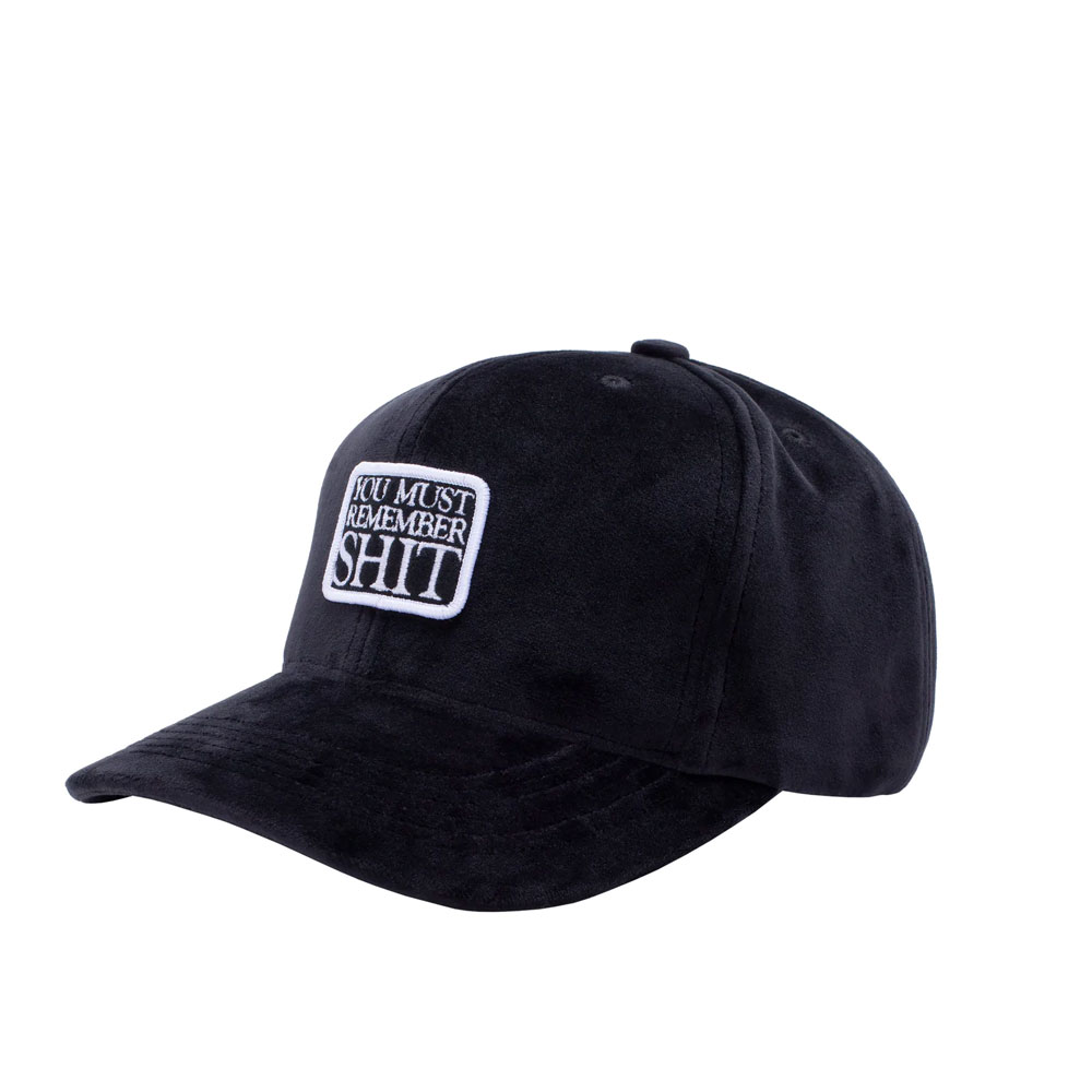 REMEMBER SHIT VELVET SNAPBACK BLACK