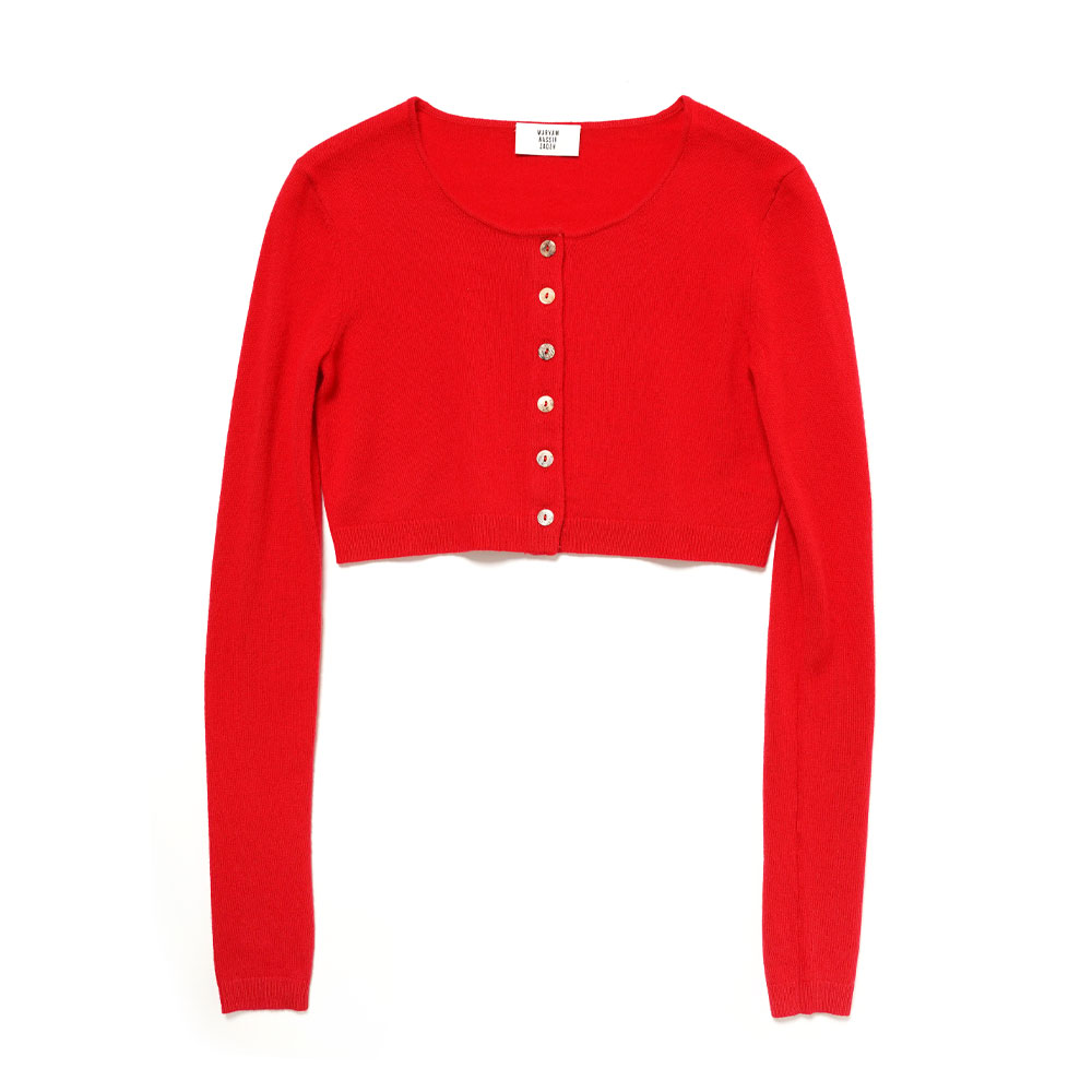 CARMEN CROPPED CARDIGAN TRUE RED