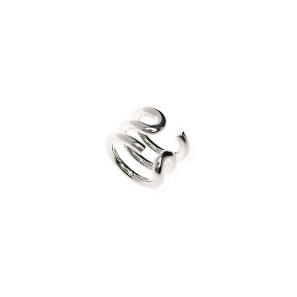 TURN RING DOUBLE 101728 POLISHED SILVER
