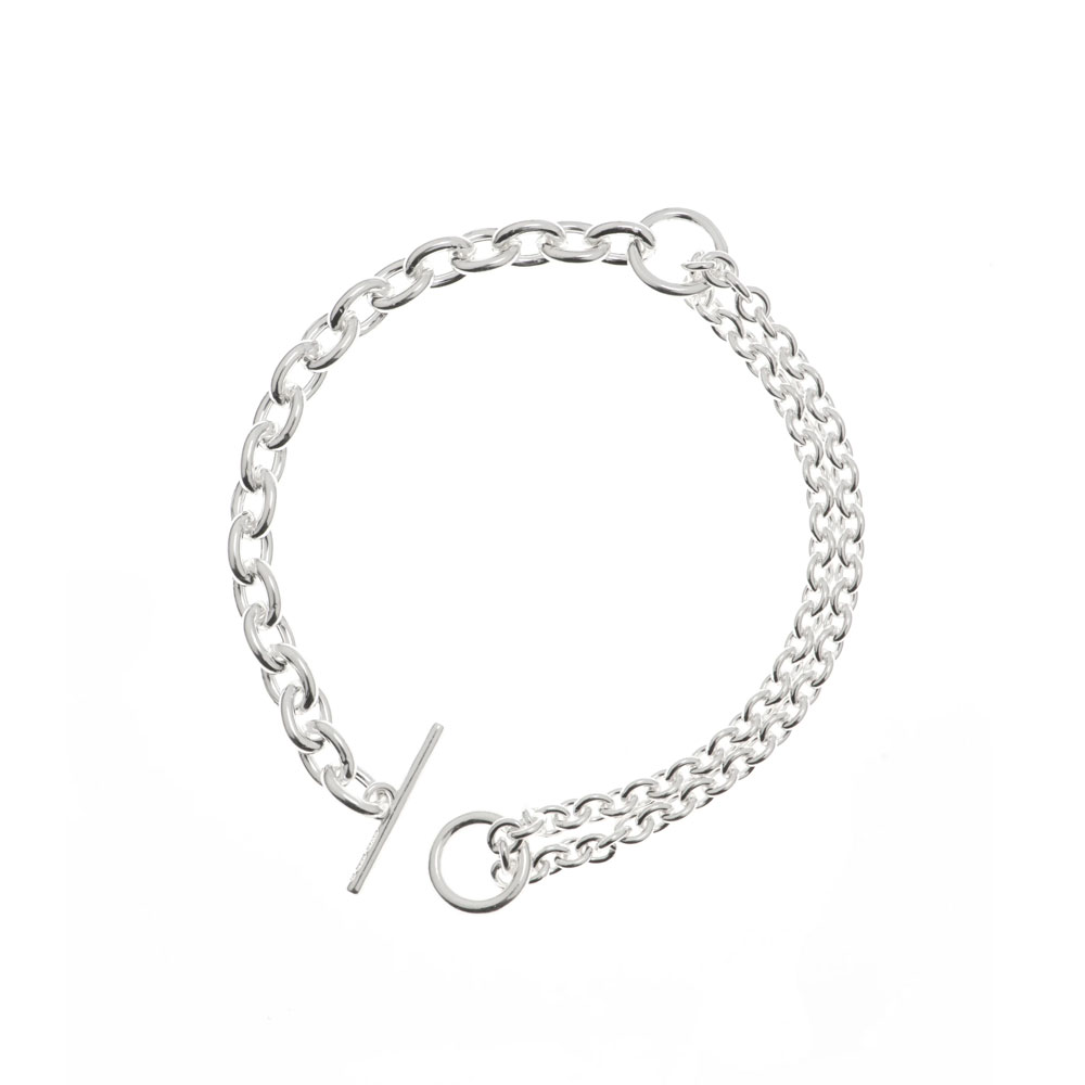 DOUBLE BRACELET THIN 101794 POLISHED SILVER