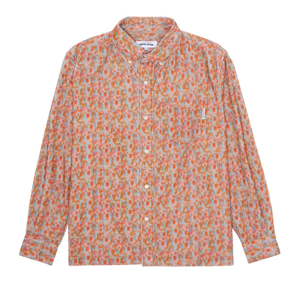 SKULL PAINTING L/S CORDUROY SHIRT ALL OVER PRINT