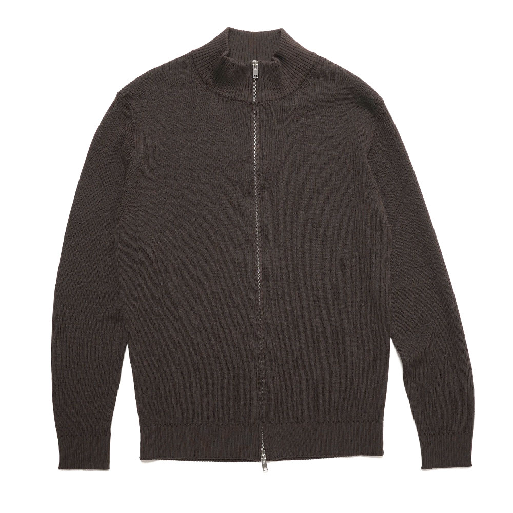 ZIP-UP DRIVER KNIT BROWN