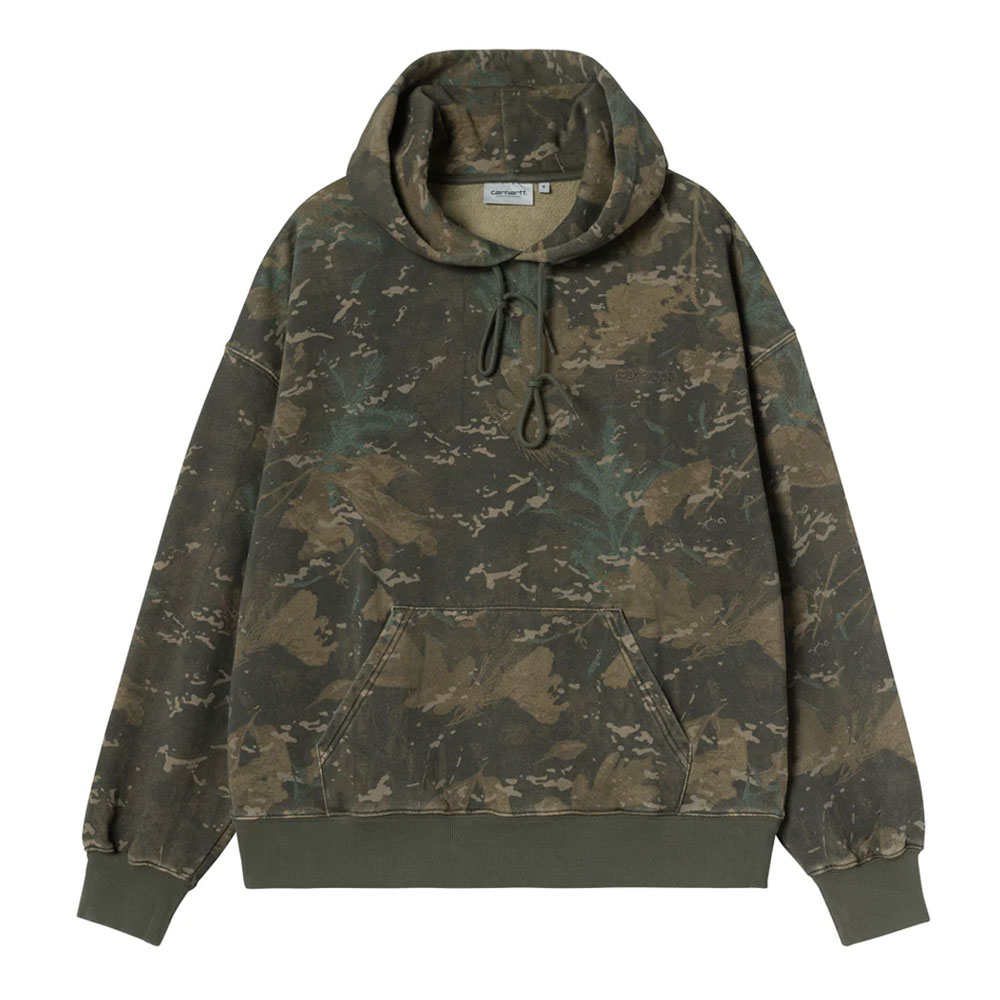 HOODED BENTON SWEAT CAMO COMBI GREEN GARMENT DYED