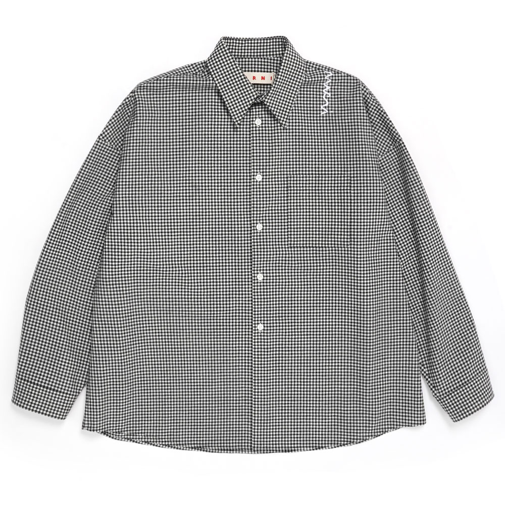 GINGUM LIGHT WOOL BLEND SHIRT BLACK