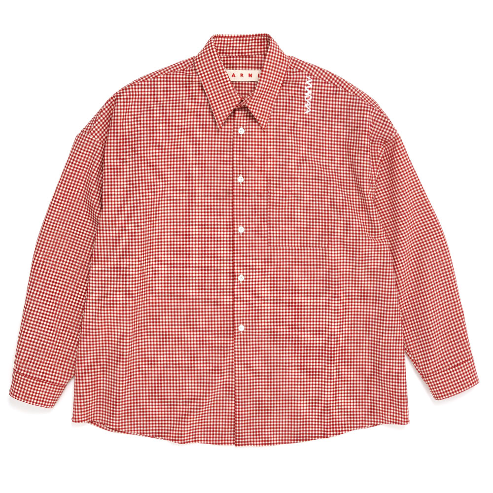 GINGUM LIGHT WOOL BLEND SHIRT RED