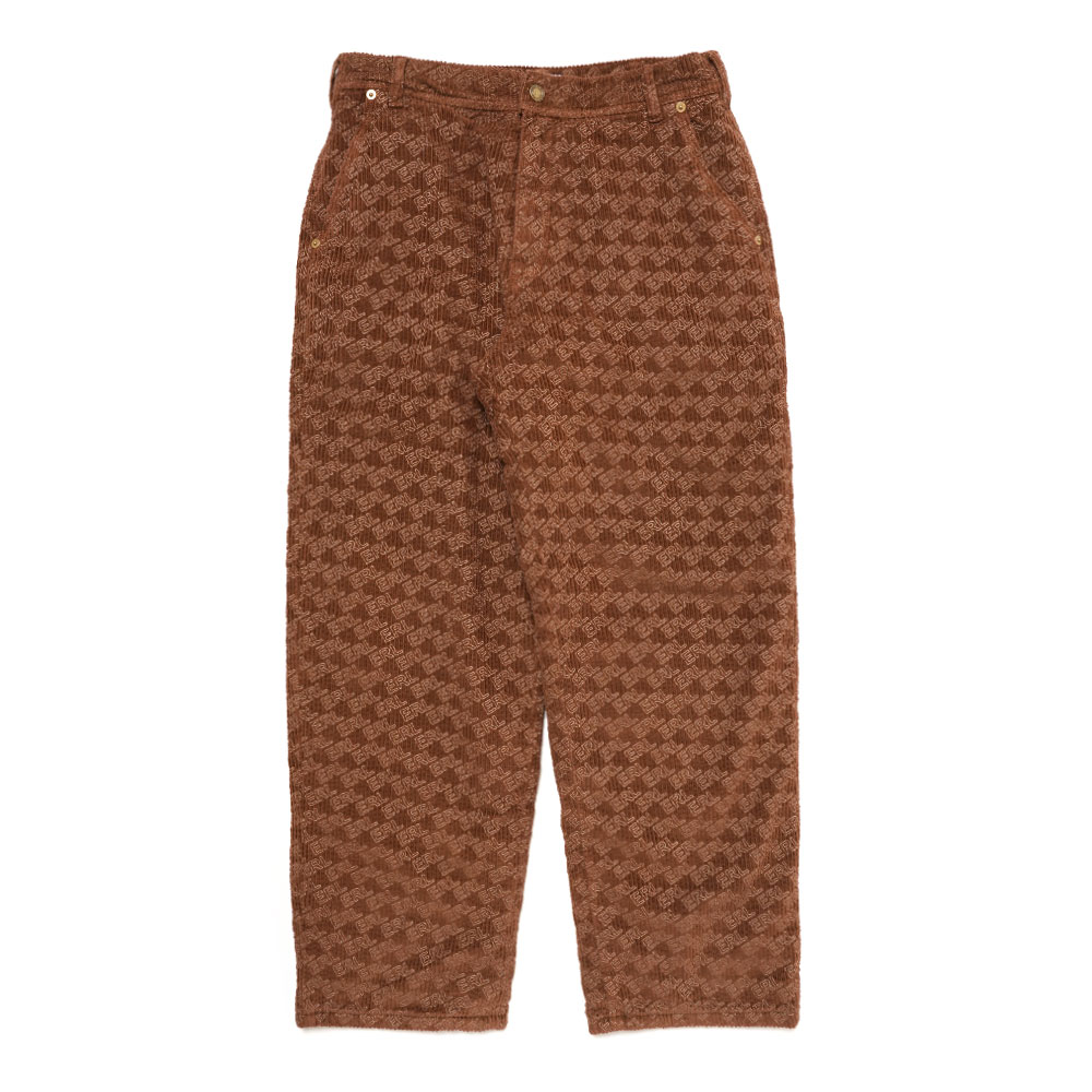 UNISEX CORDUROY EMBOSSED PANTS WOVEN BROWN _