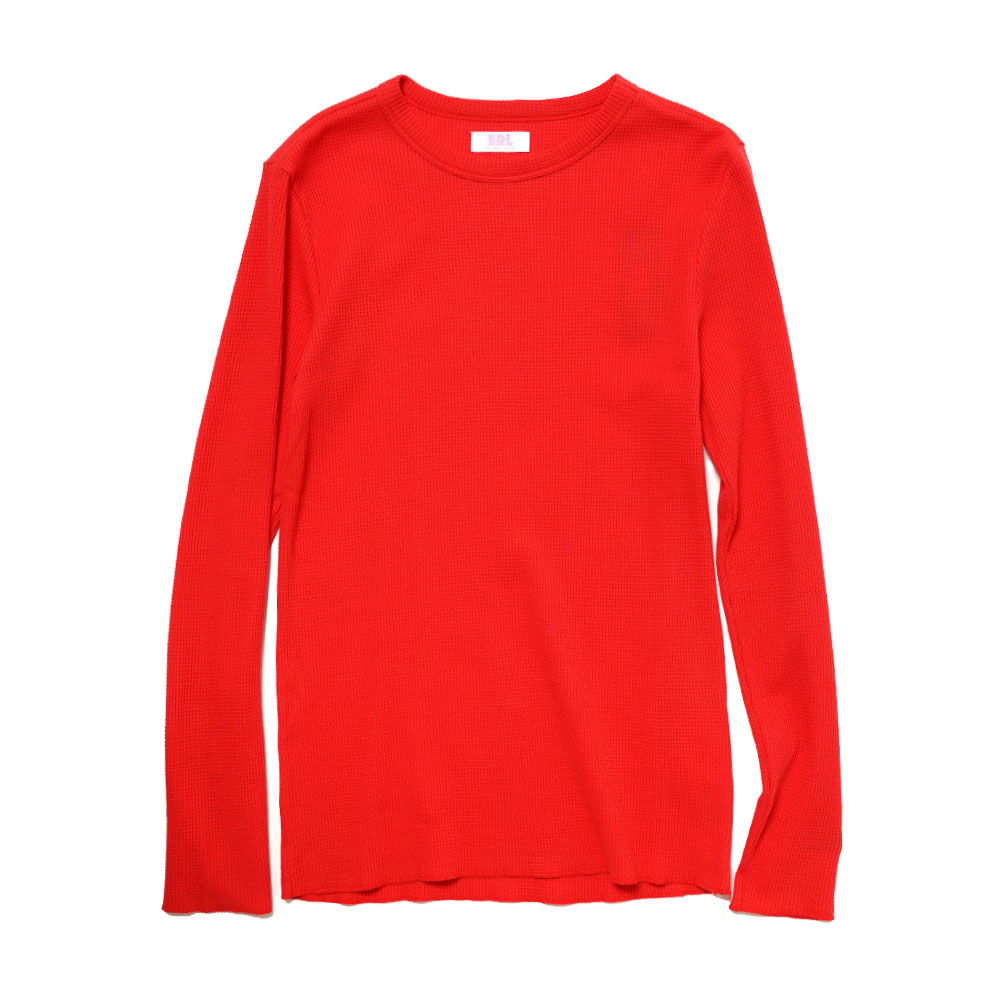UNISEX WAFFLE LONGSLEEVE T-SHIRT JERSEY RED _