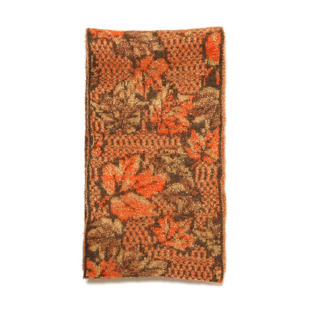 UNISEX LUREX JACQUARD RAW EDGES SCARF KNIT GOLD _