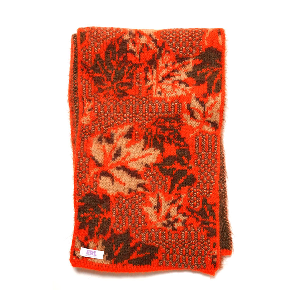 UNISEX ROUND NECK JAQUARD SCARF KNIT ORANGE _