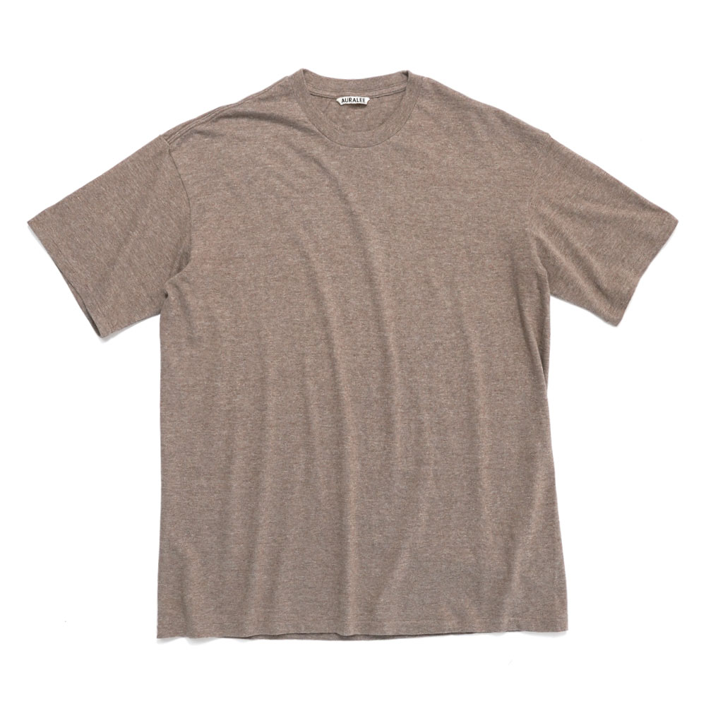 SEAMLESS CREW NECK TEE TOP BROWN A00T01ST