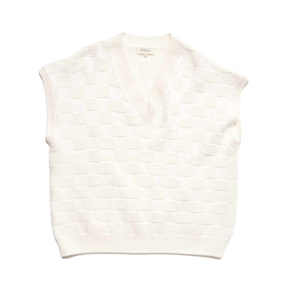 V-NECK PULLOVER VEST IVORY