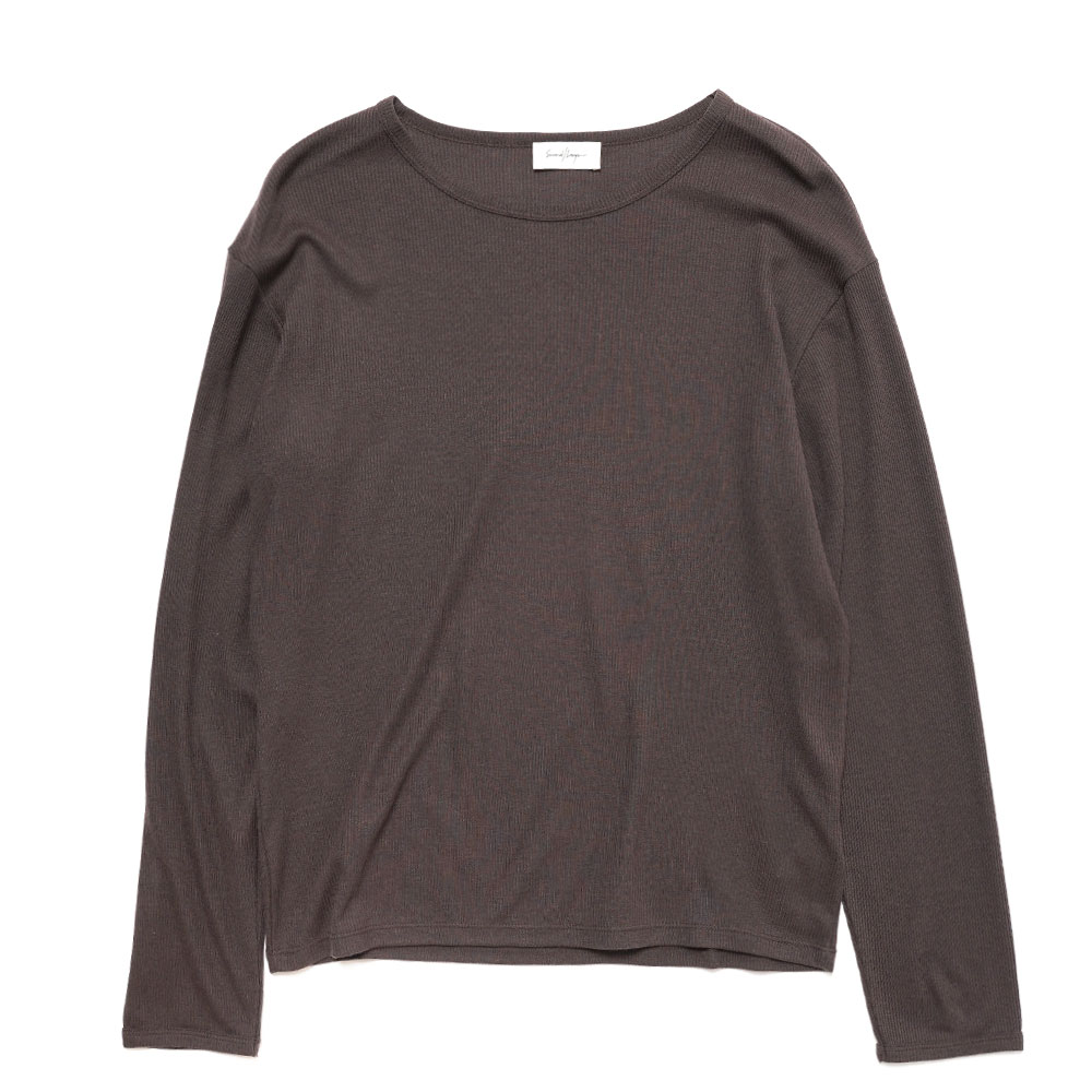 DIAS CARTAS L/S RIBBED TEE BROWN