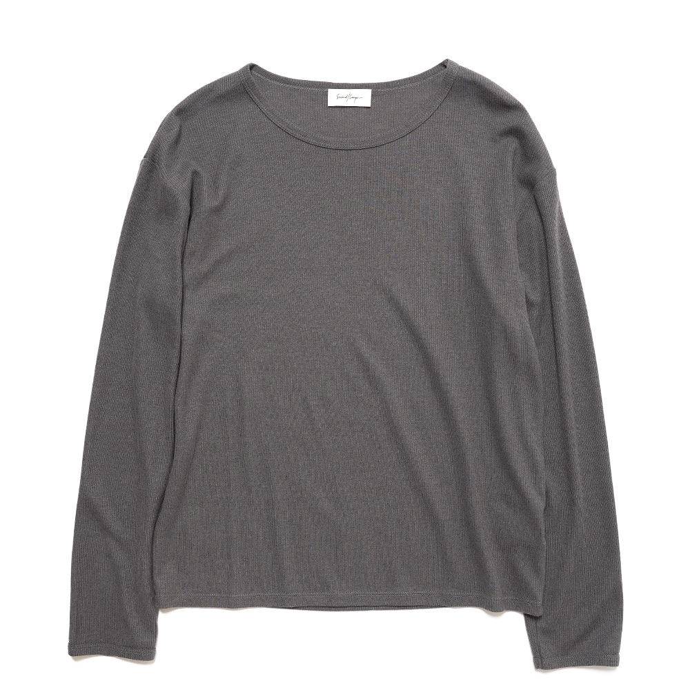 DIAS CARTAS L/S RIBBED TEE CHARCOAL GREY